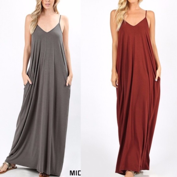 eileen ruched sleeveless Maxi Dress - Charcoal